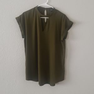 Express dark olive green top